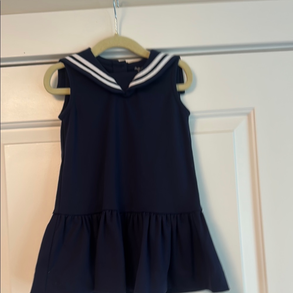 Ralph Laure Navy Blue Sailor Style Girls Dress Sz 18mos